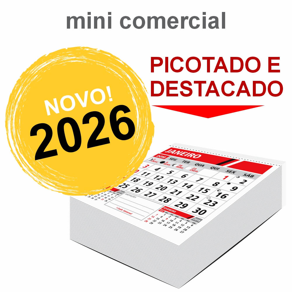 CALENDÁRIOS E FOLHINHAS 2026